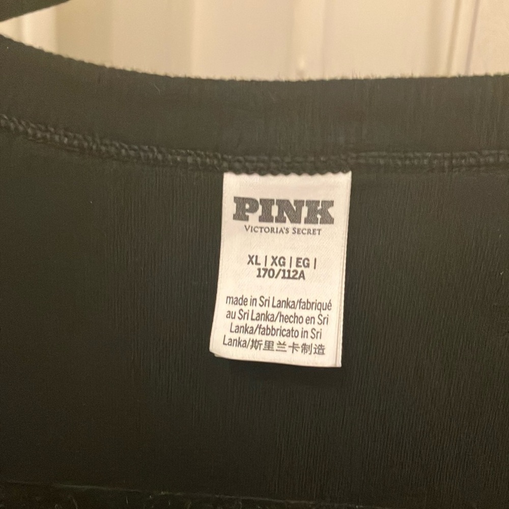 PINK Victoria's Secret Black Fitted Crop Tank Top - Picture 2 of 5